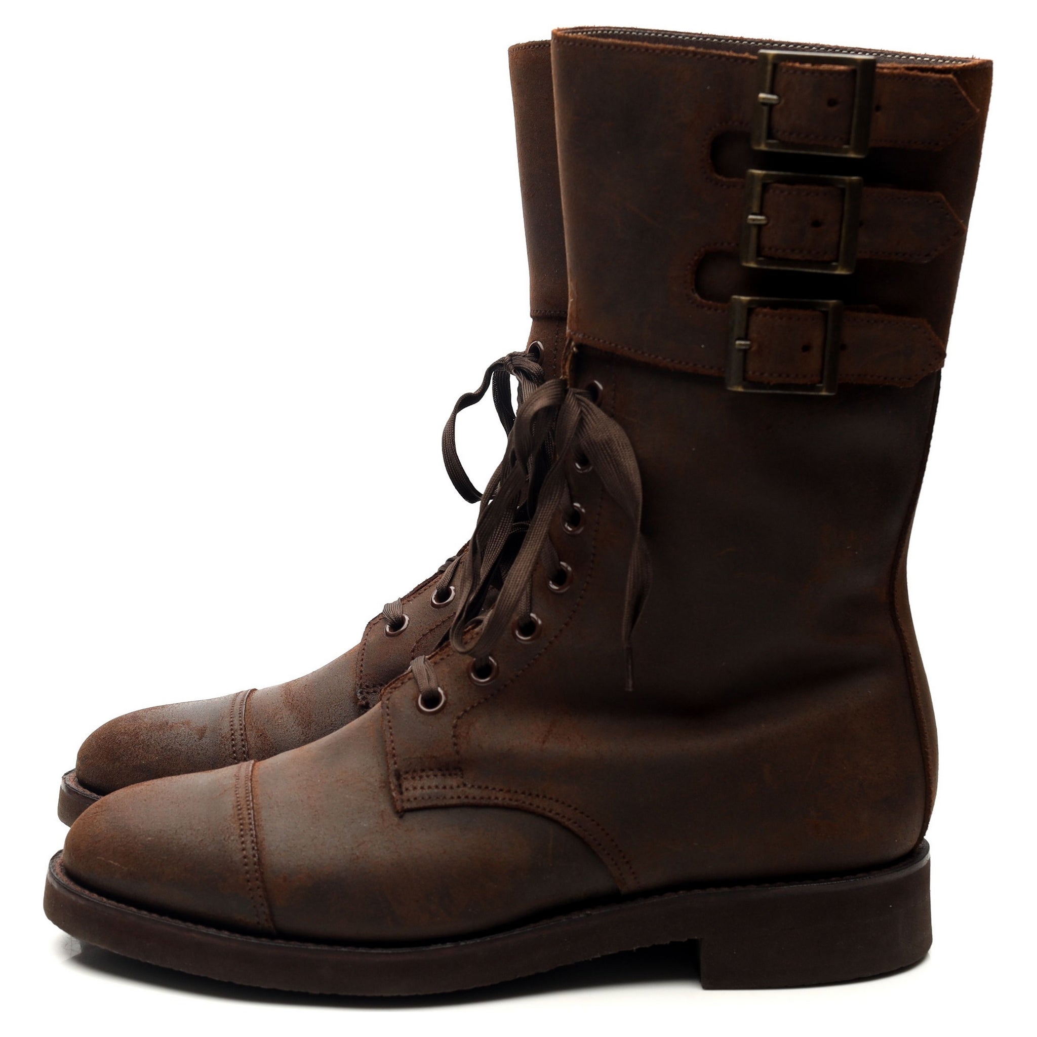 Crockett & Jones Ella bottines cuir marron 6 triple boucle