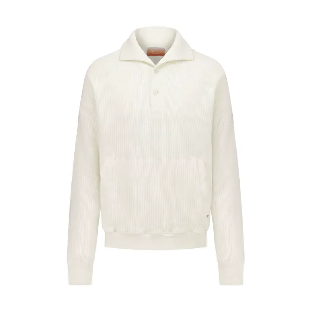Rivieras Alderney sweatshirt boutonné écru nid d'abeille