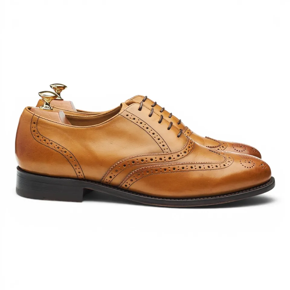 Barker Glasgow oxford brogue cuir camel UK 9 G