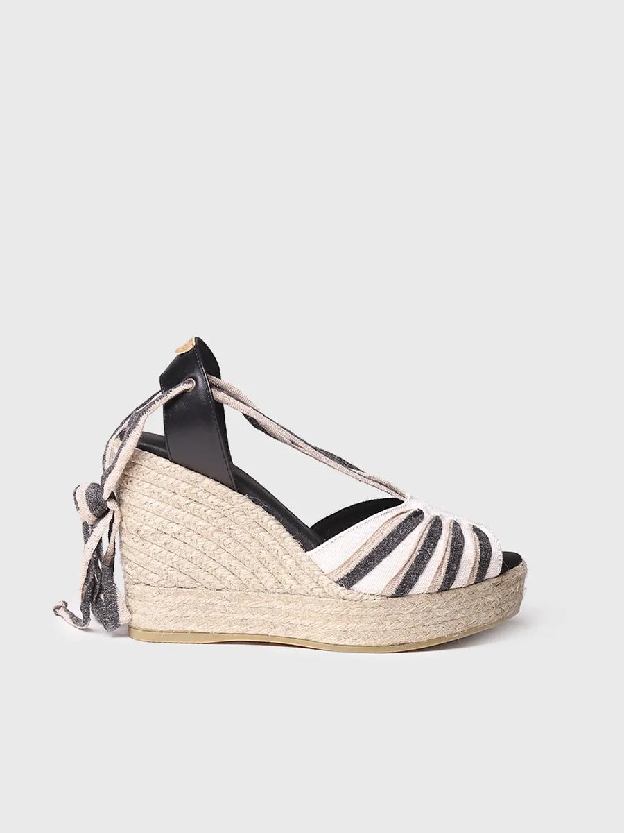 Toni Pons Pals-NC sandales compensées écru-noir 11 cm