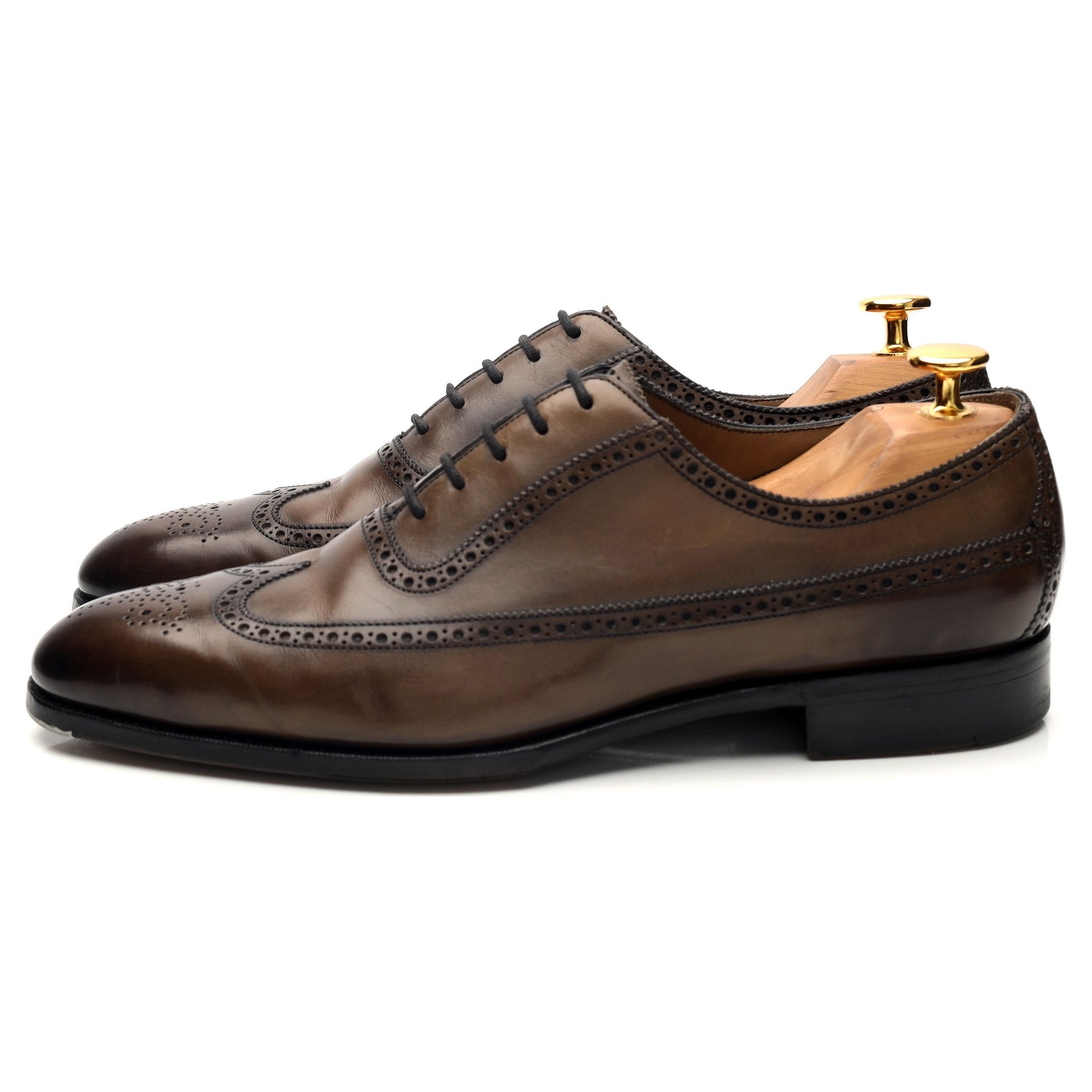 Edward Green Oakdale oxford brogues cuir gris UK 8