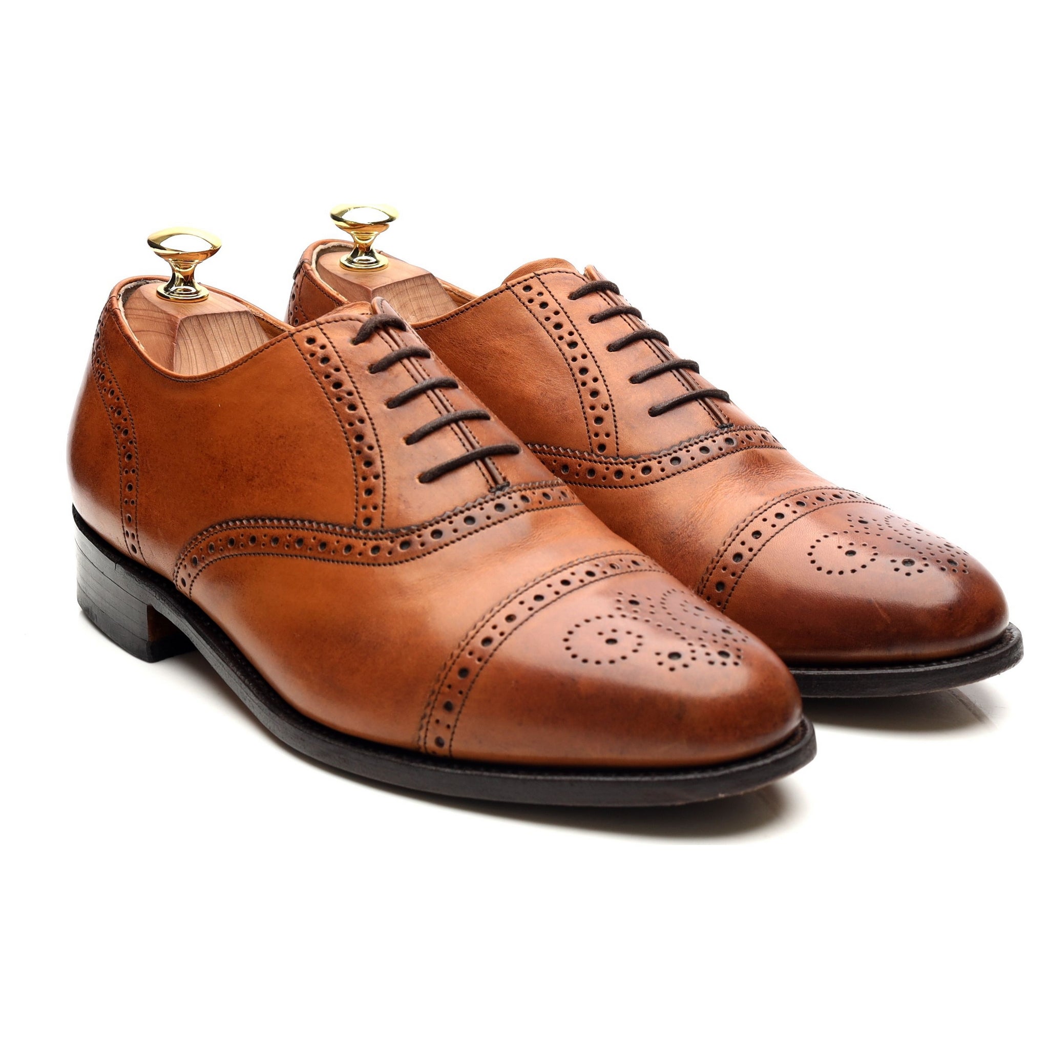 Barker Wallace oxford semi-brogue cuir marron UK 8
