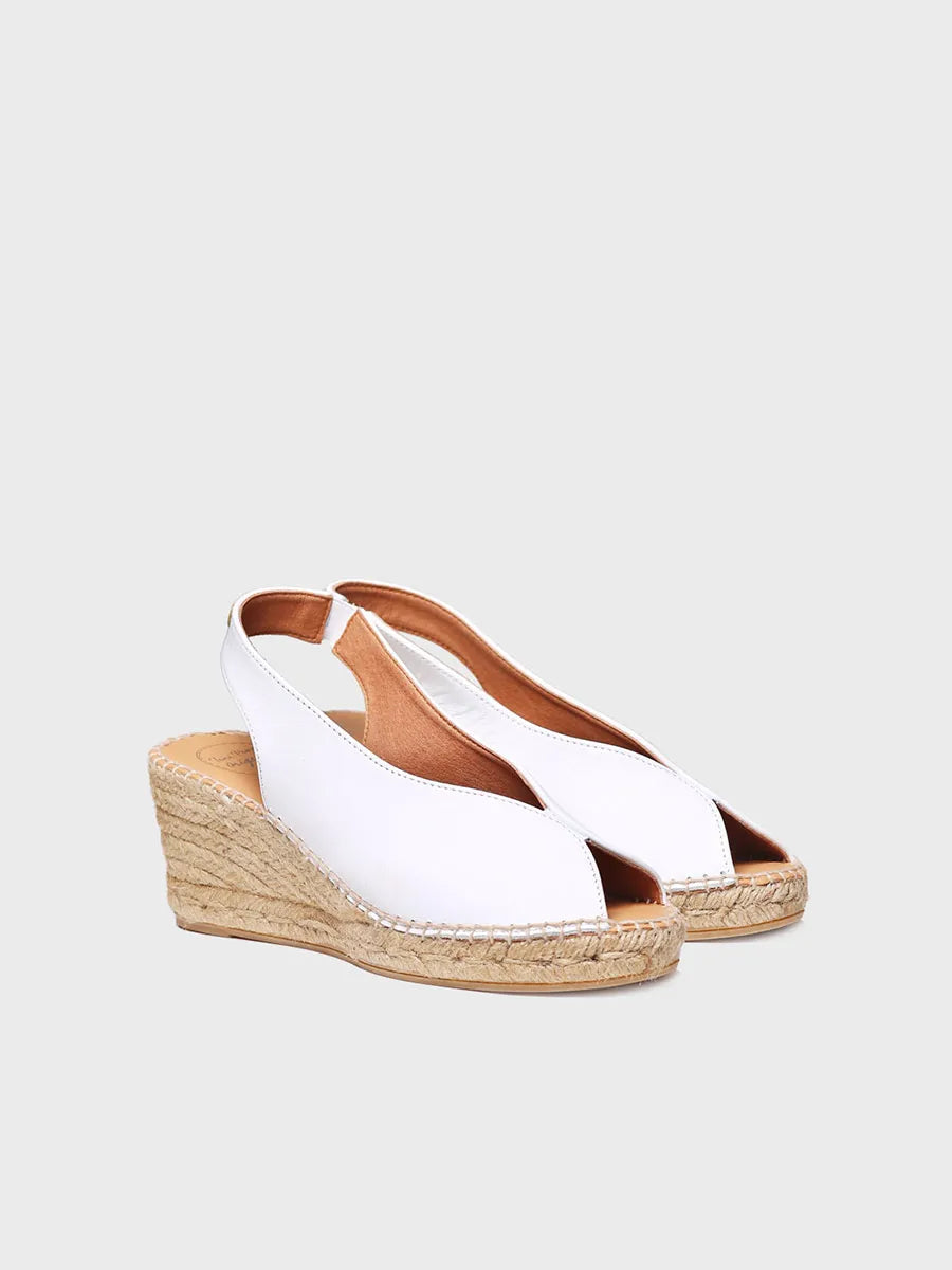 Toni Pons Laila-P espadrille cuir blanc talon 5 cm