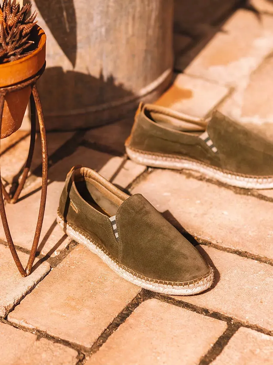 Toni Pons Marti espadrille homme cuir suède army