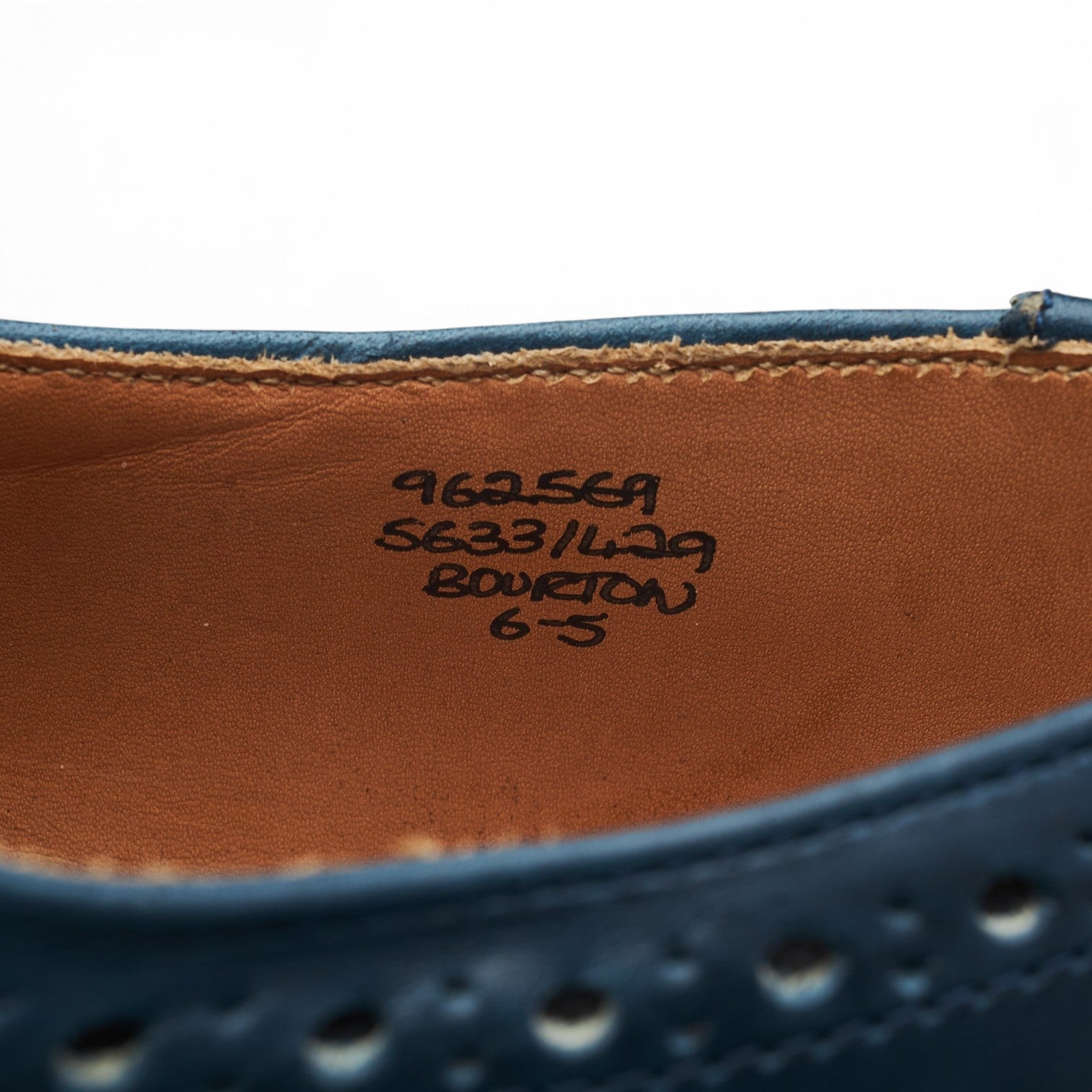 Herring Bourton derby brogue bleu cuir pointure UK 6