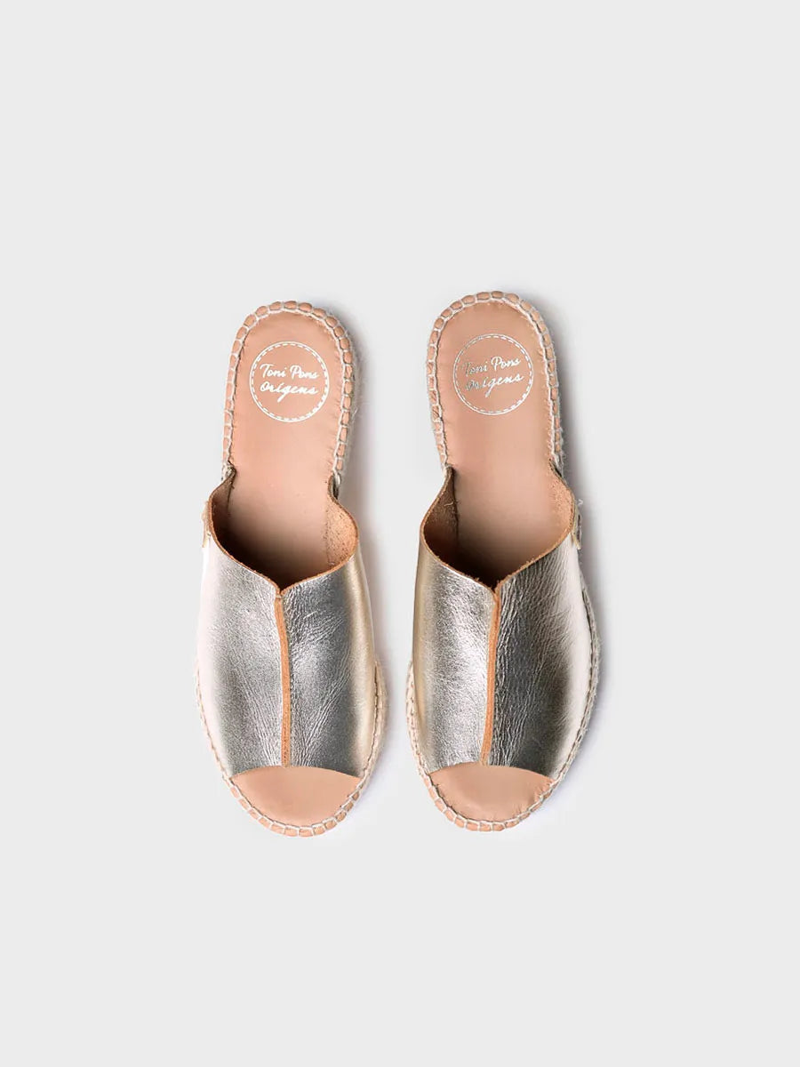 Toni Pons Ivonne espadrilles compensées cuir platine