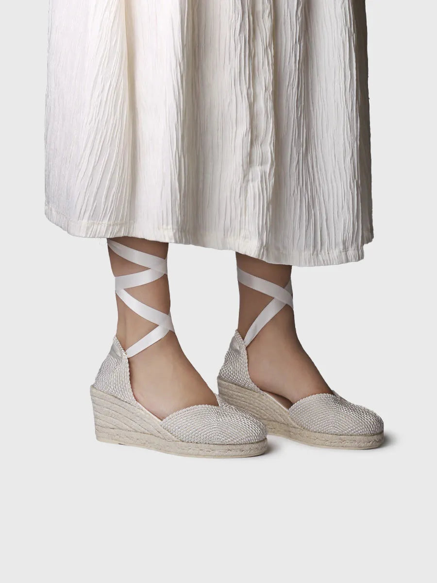 Toni Pons Coralie espadrille compensée satin rubans