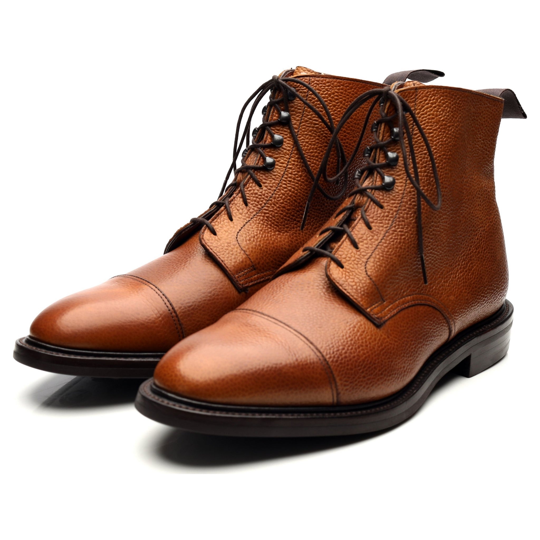 George Cleverley Taron bottines cuir marron grainé UK 10