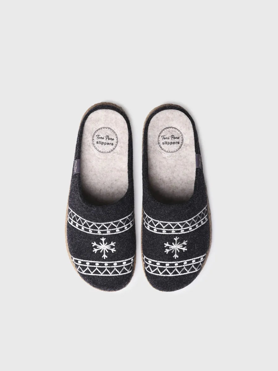 Toni Pons Tobi-EF chaussons homme feutre noir