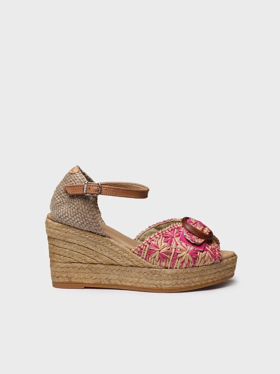 Toni Pons Lia-RF espadrille compensée raphia bicolore talon 7,5 cm
