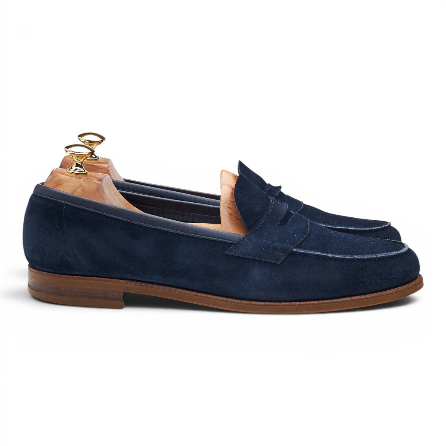 Edward Green Duke mocassin daim bleu marine UK 9.5