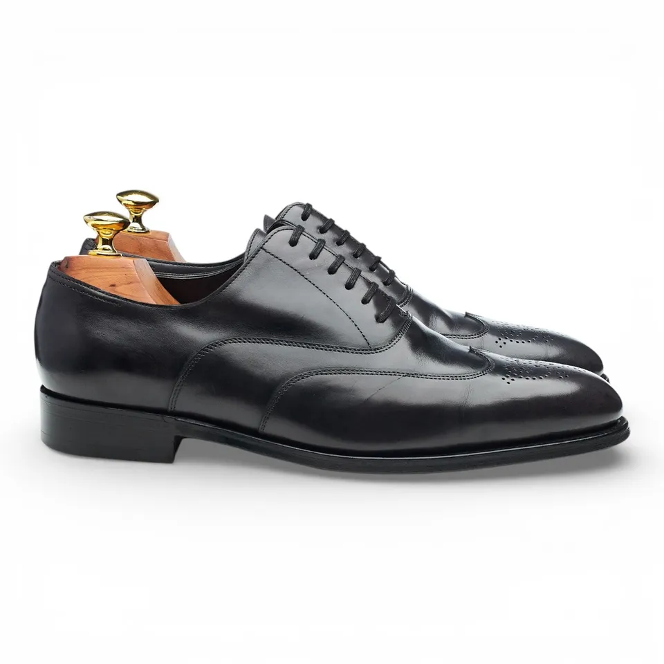 Hermès Hector richelieu cuir gris foncé pointure UK 7