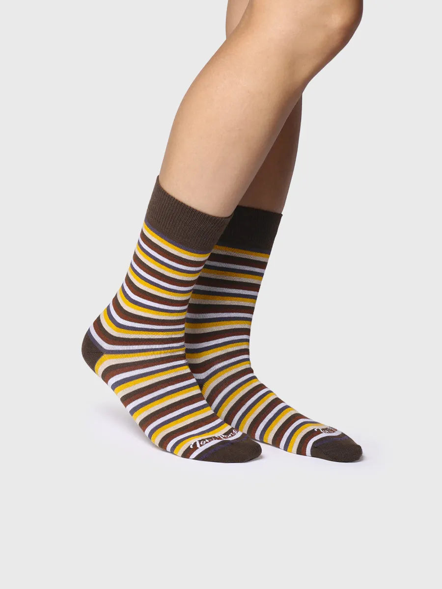 Toni Pons Quel-BR chaussettes coton rayées kaki