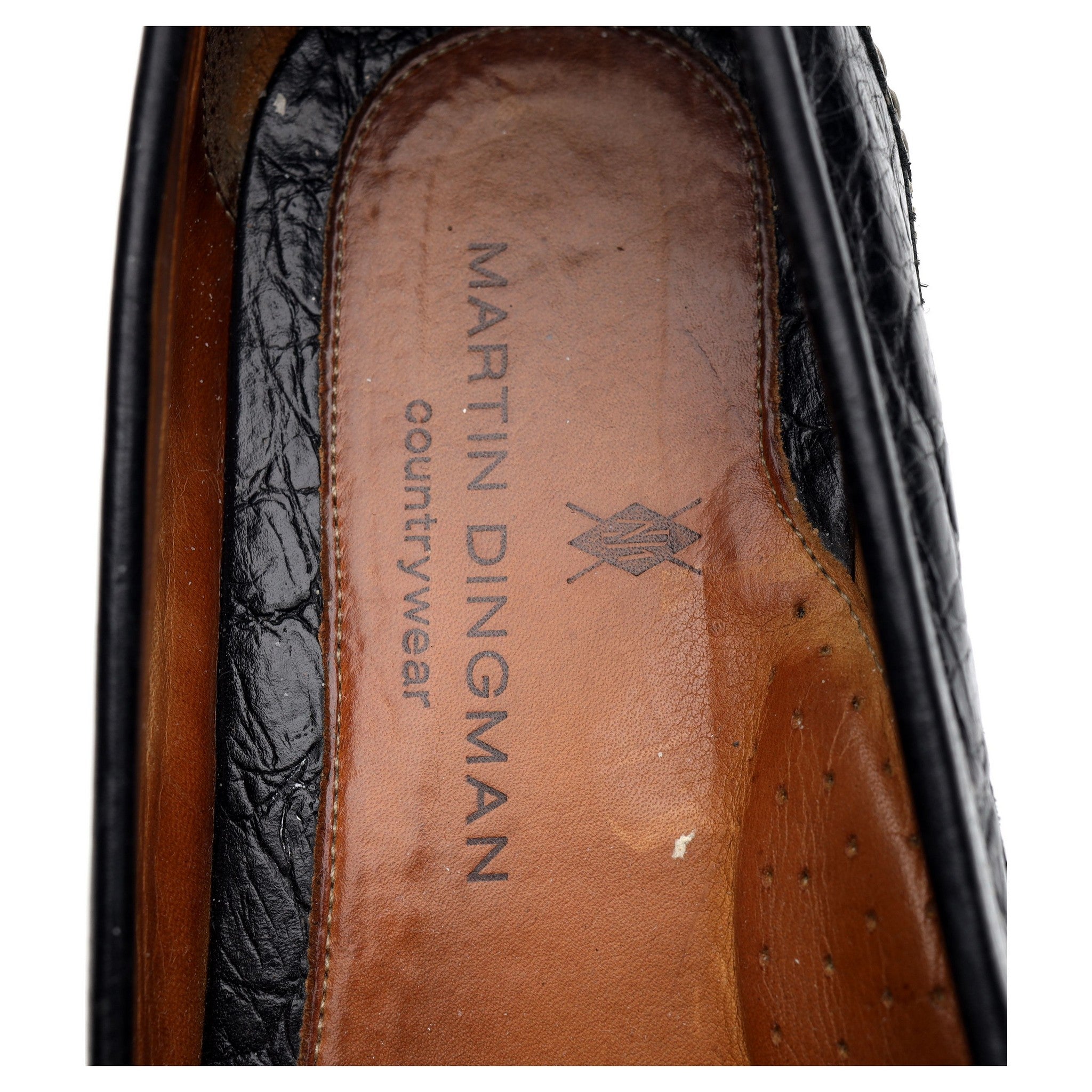 Martin Dingman Saxon mocassins mors cuir noir 9.5