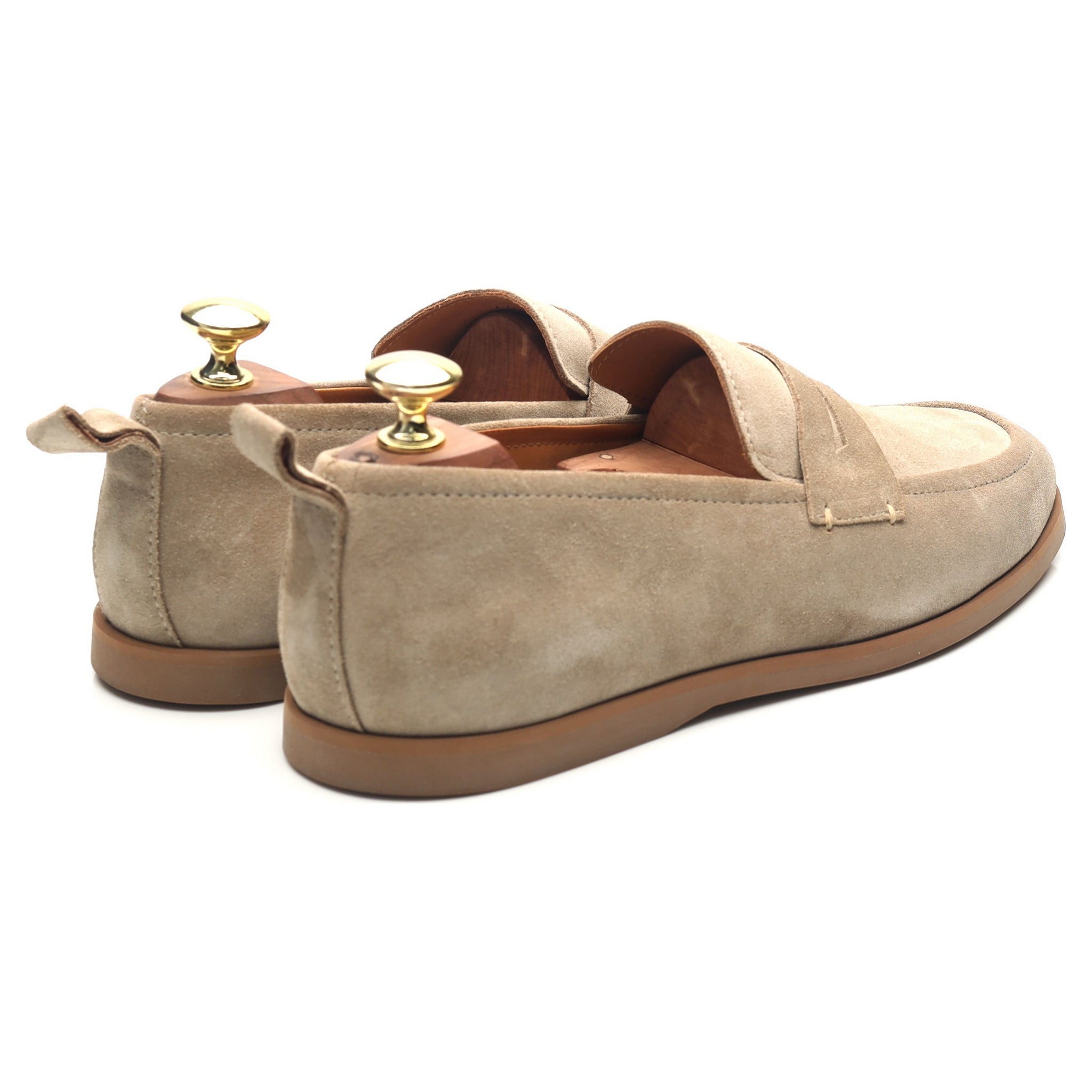 Mr P. mocassins suède beige pointure 7,5 semelle gomme