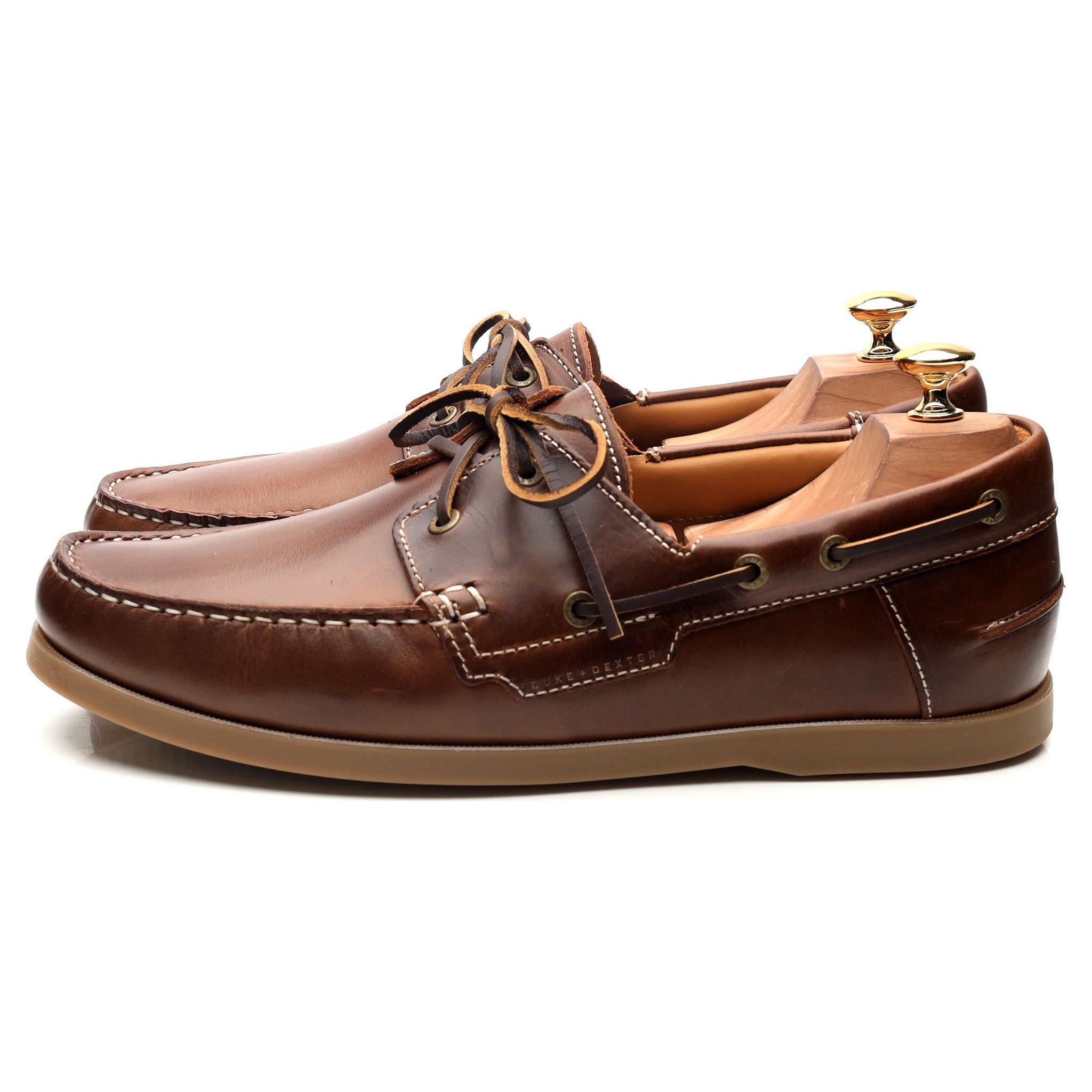 Duke + Dexter Hardy chaussures bateau cuir marron UK 10
