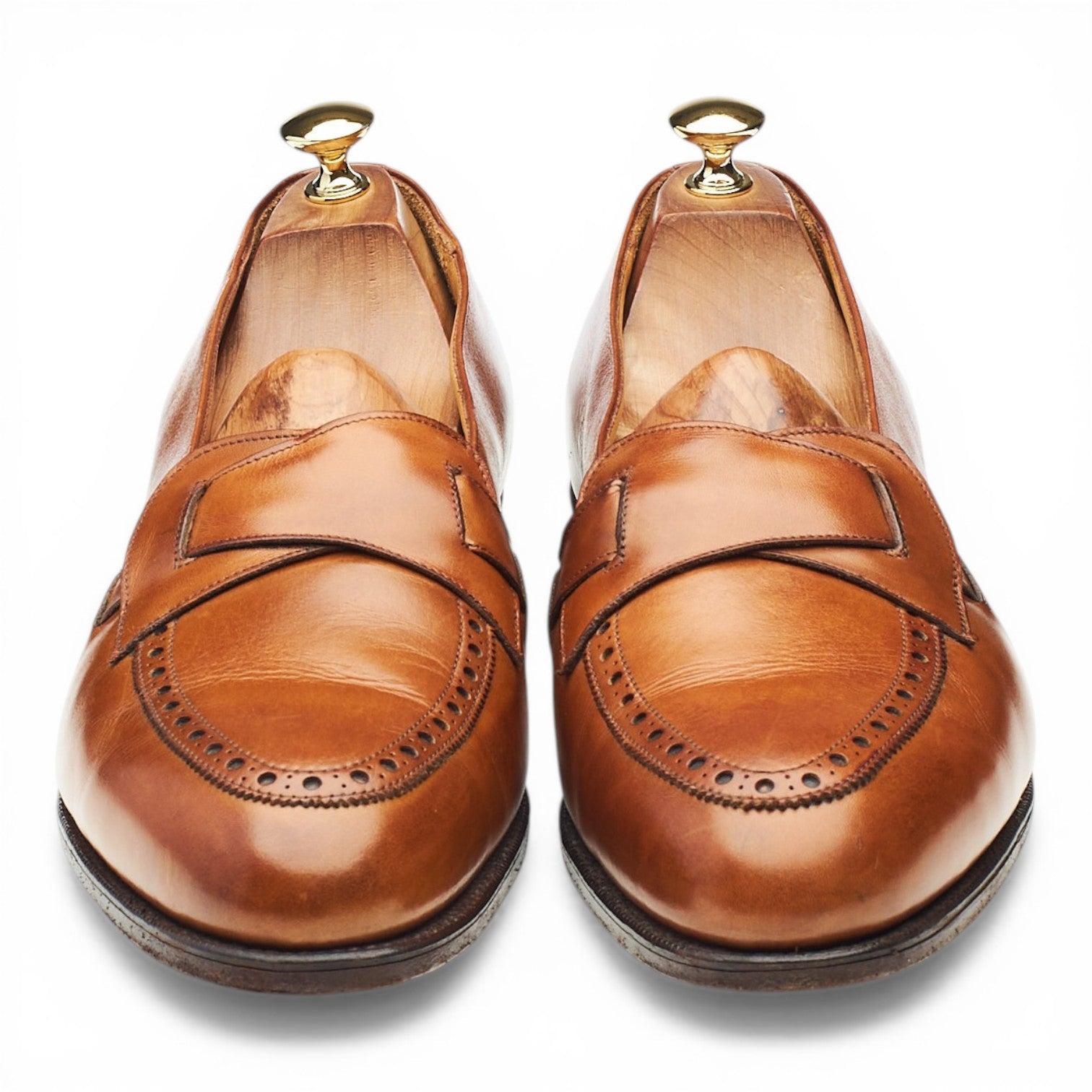 New & Lingwood mocassins cuir marron UK 10 butterfly
