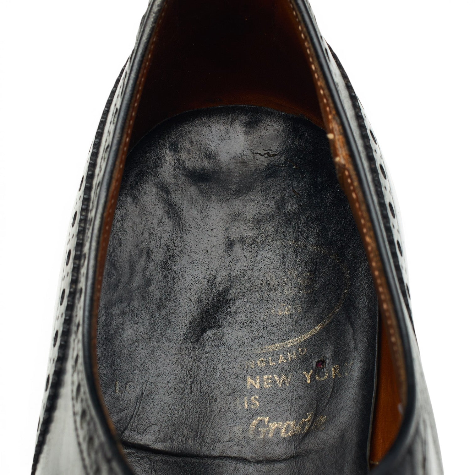Church's Chetwynd richelieu cuir noir UK 7.5 bout fleuri
