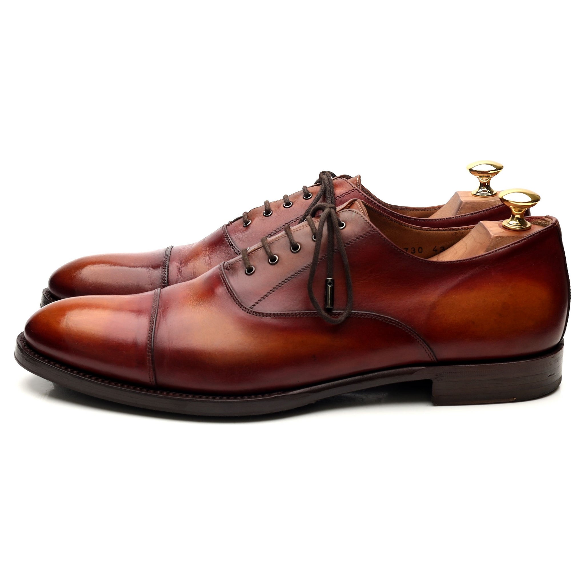 Ozwald Boateng richelieu cuir marron patiné UK 9