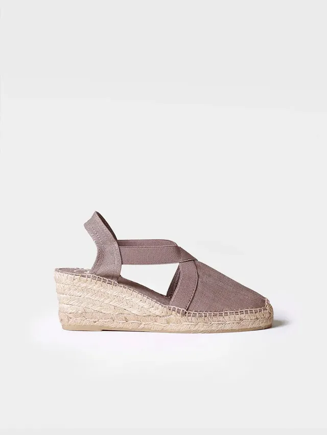 Toni Pons Ter espadrilles compensées lin vegan taupe