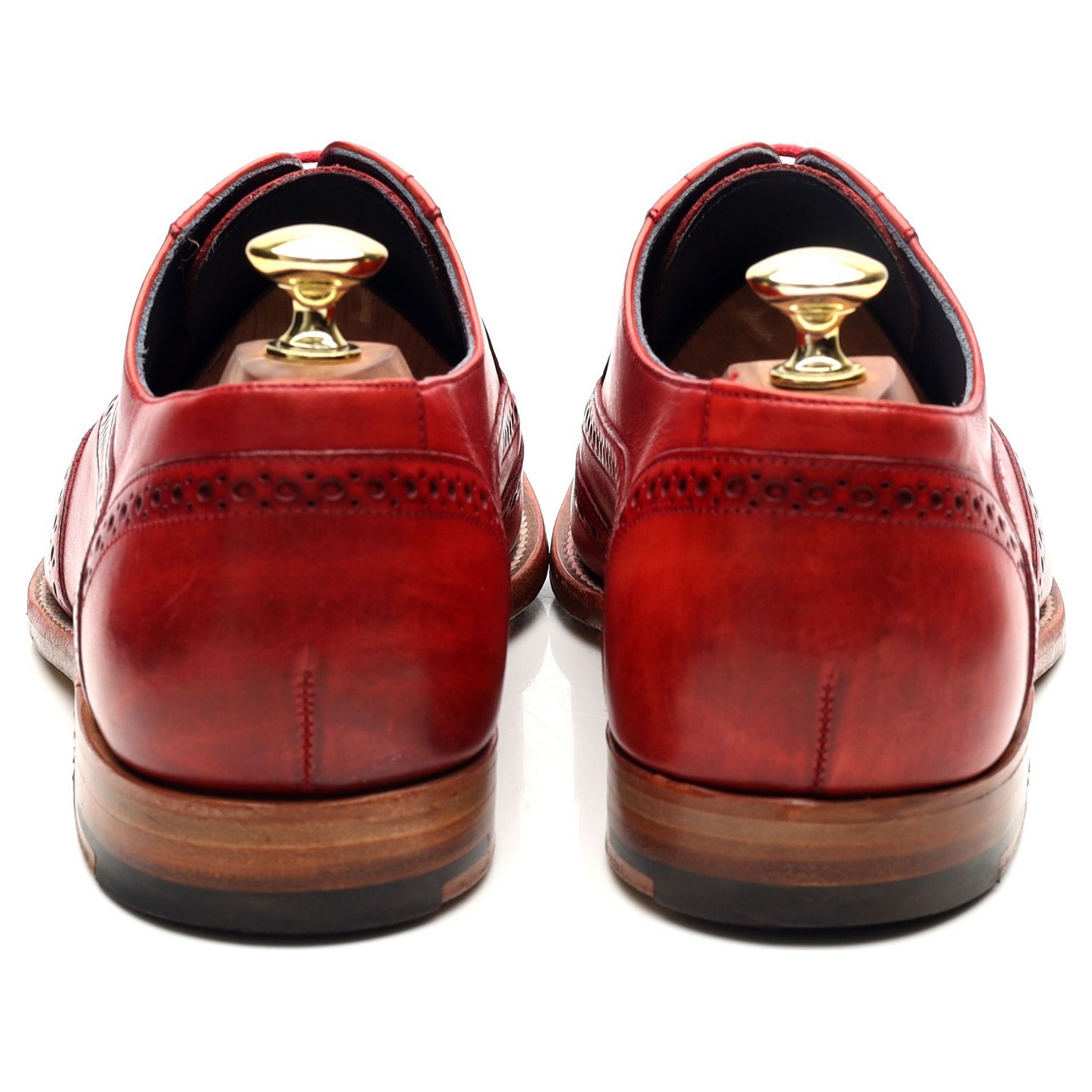 Barker Valiant richelieu brogue cuir rouge UK 7,5