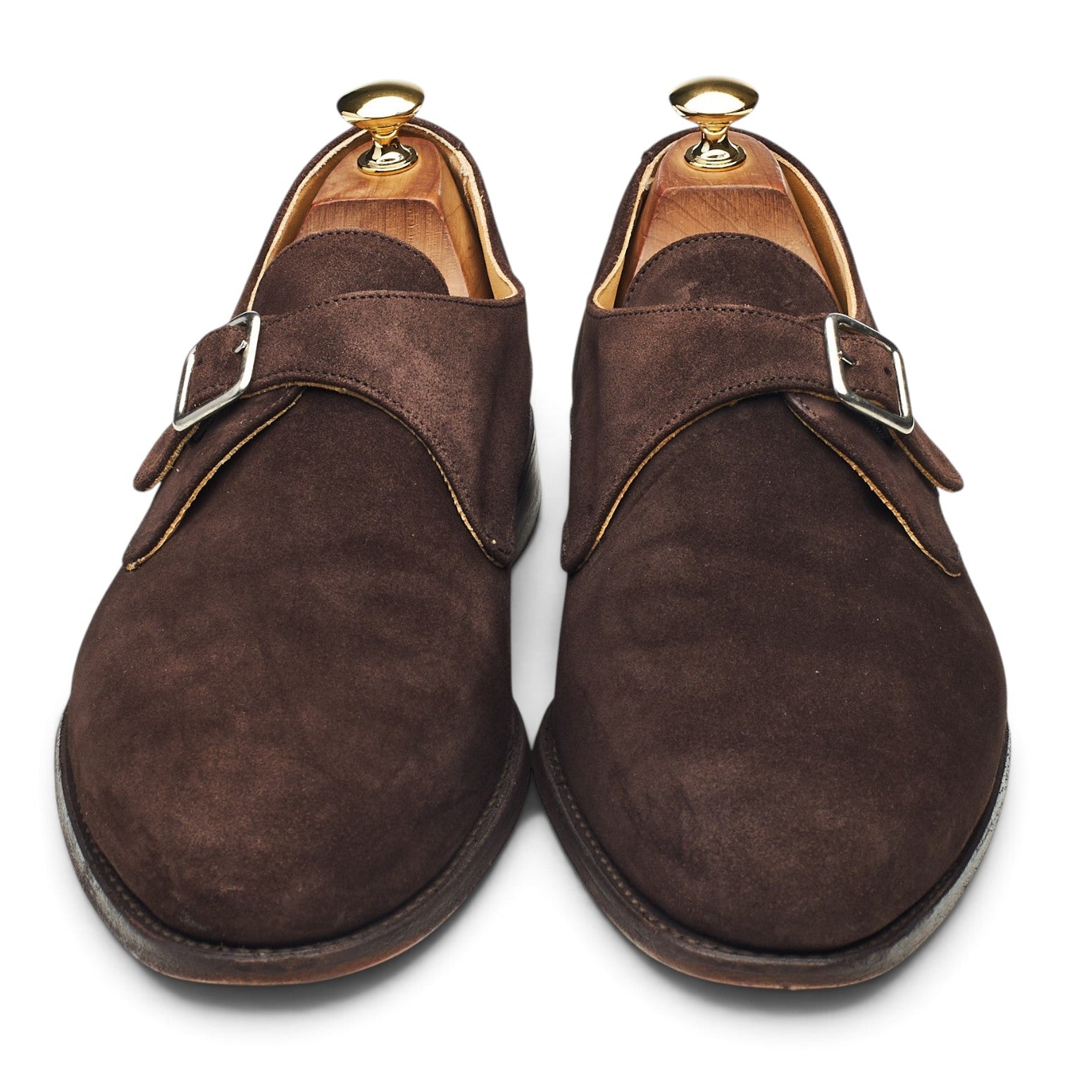 Tricker's Lewiston monks daim marron foncé UK 10 boucle unique