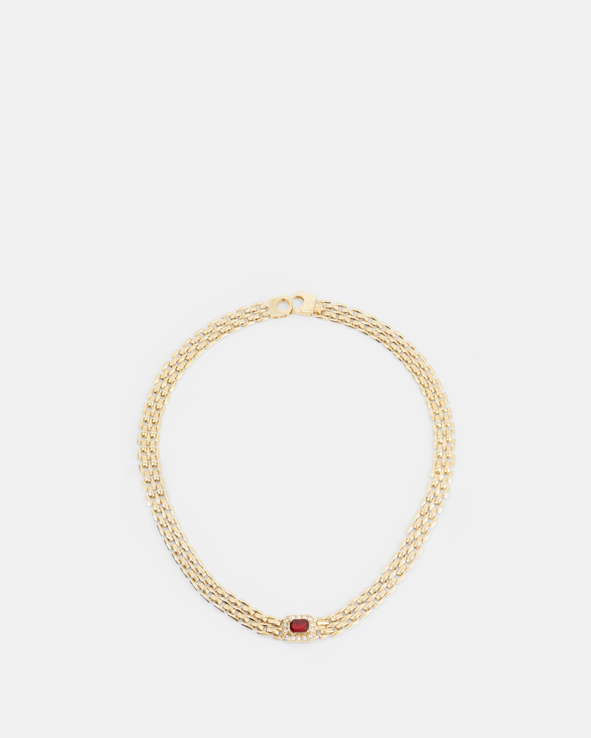 Nodaleto Ruby Venice Chain collier doré rubis