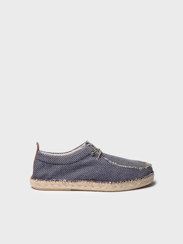 Toni Pons Oscar espadrille homme toile à lacets bleue