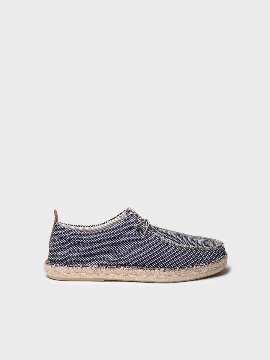 Toni Pons Oscar espadrille homme toile à lacets bleue