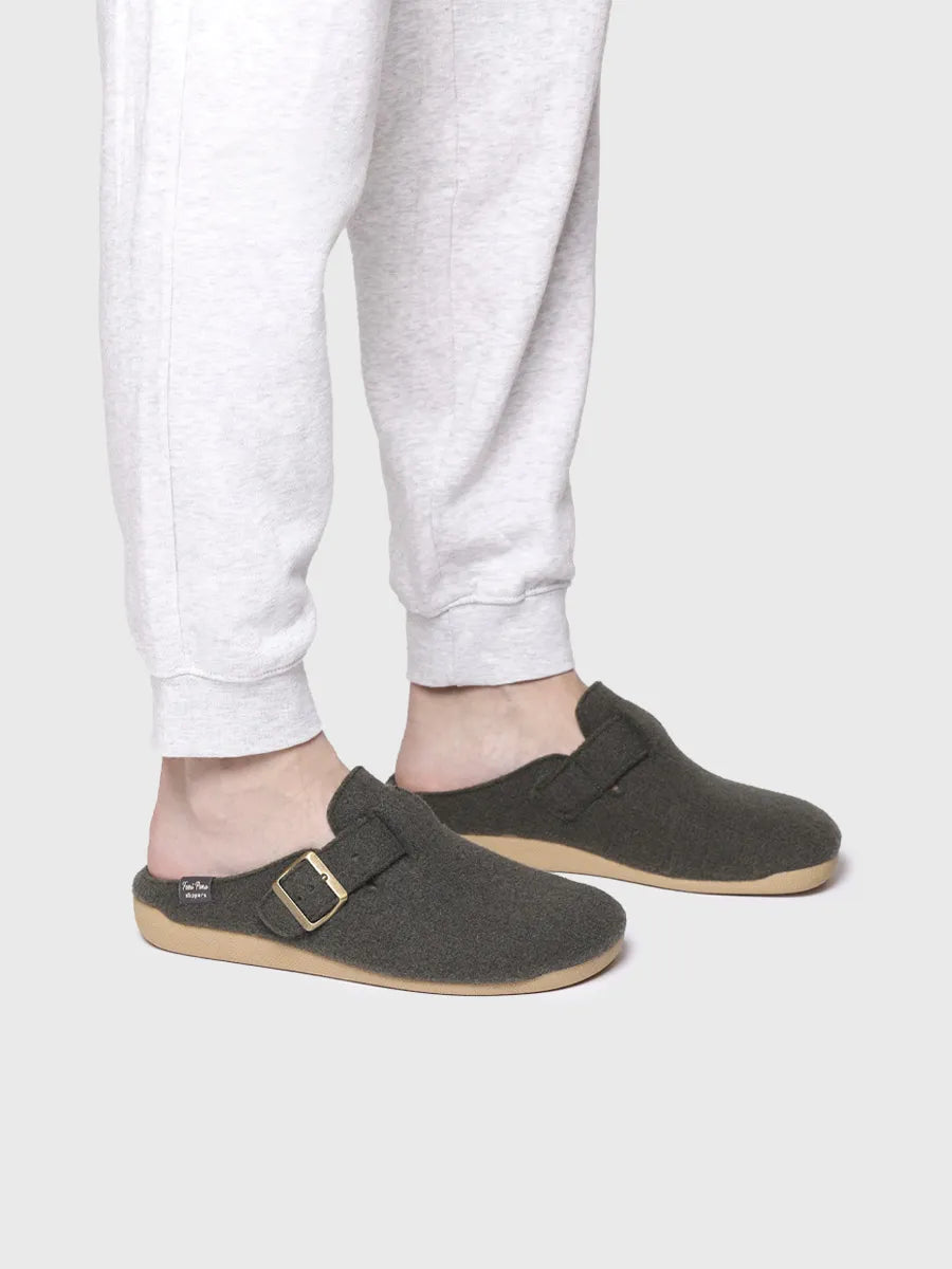 Toni Pons Norton-FP chausson sabot feutre kaki homme