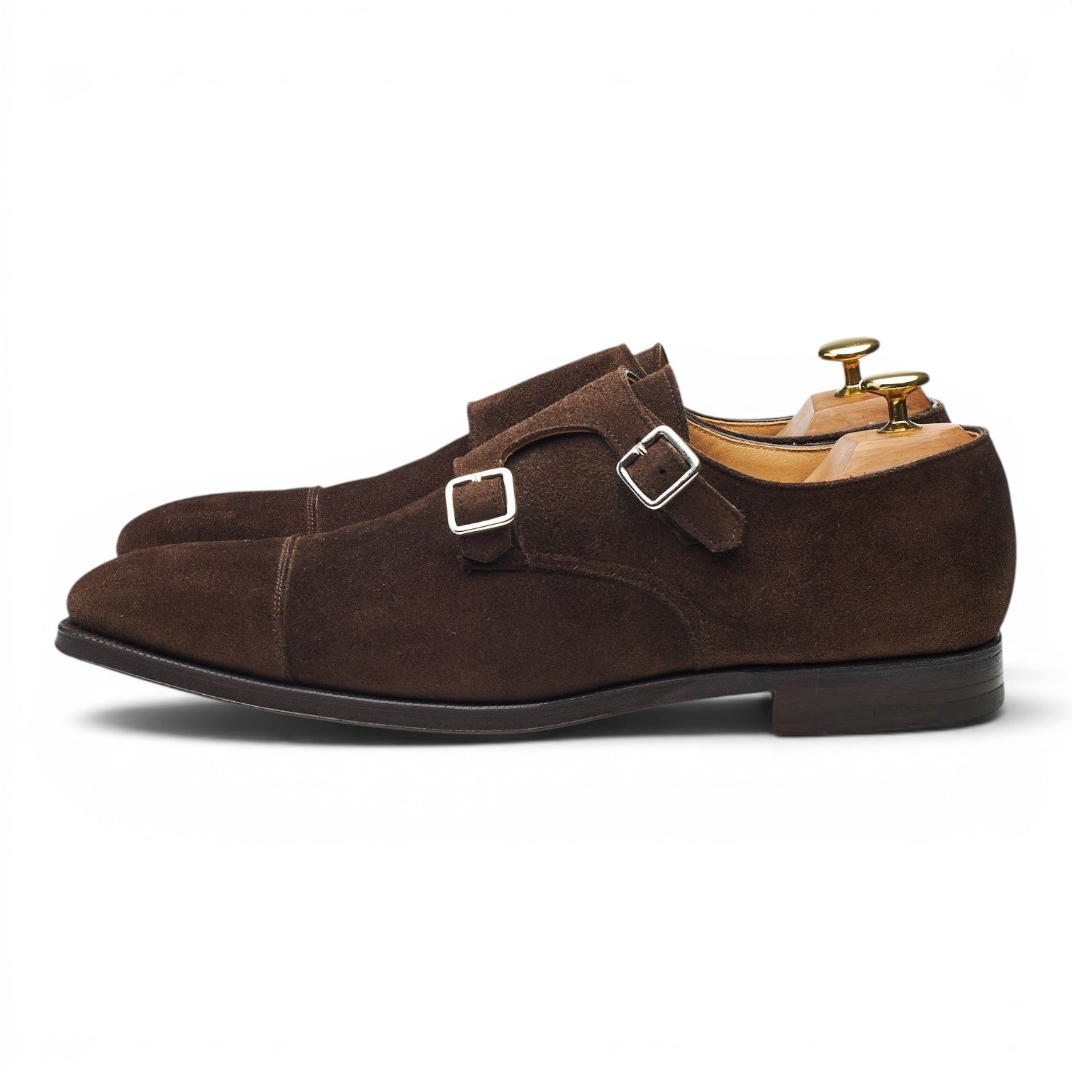 Crockett & Jones Lowndes monk strap daim marron 8.5 UK