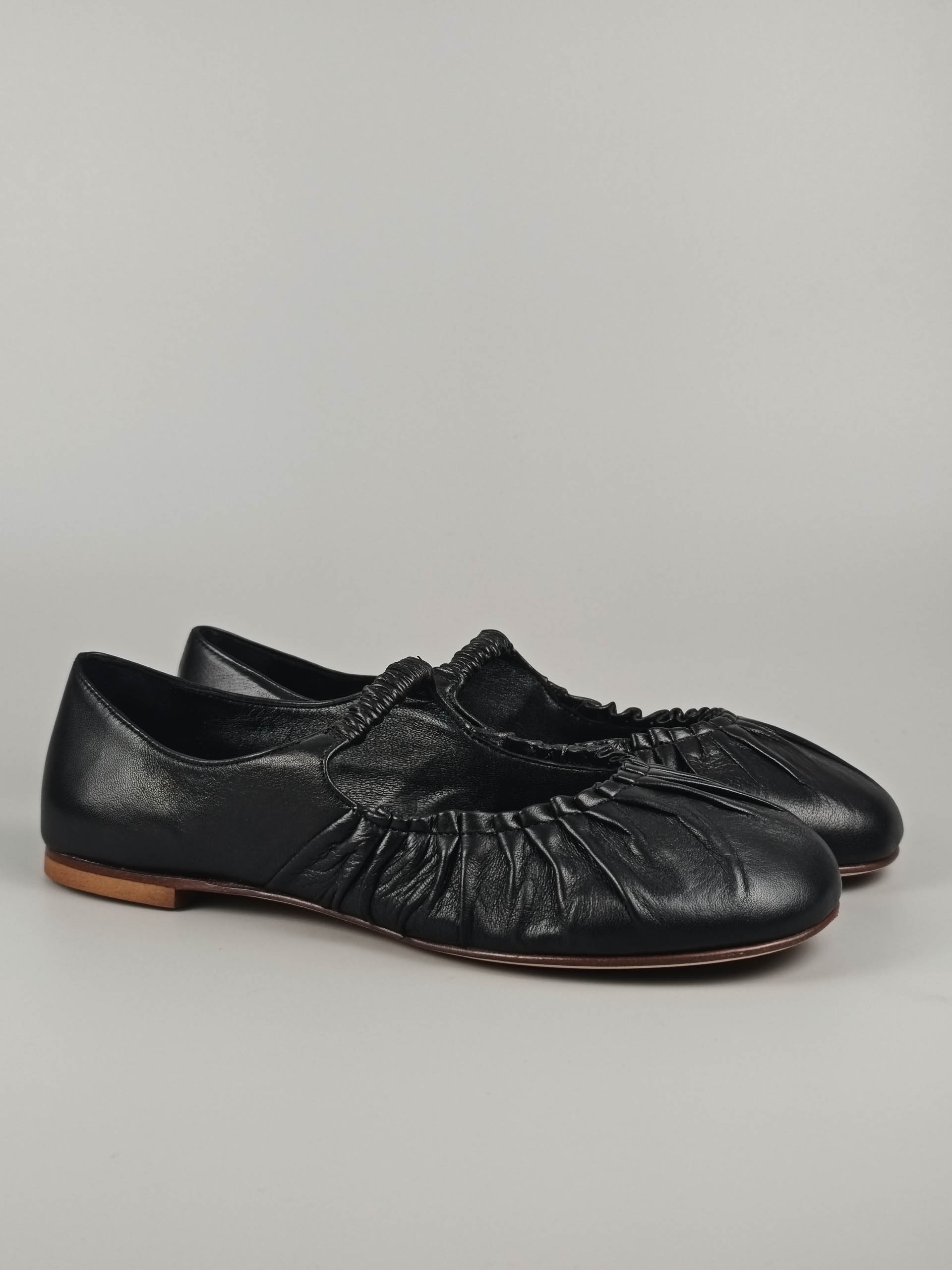 Lorena Paggi Nappa Glove ballerine cuir noir