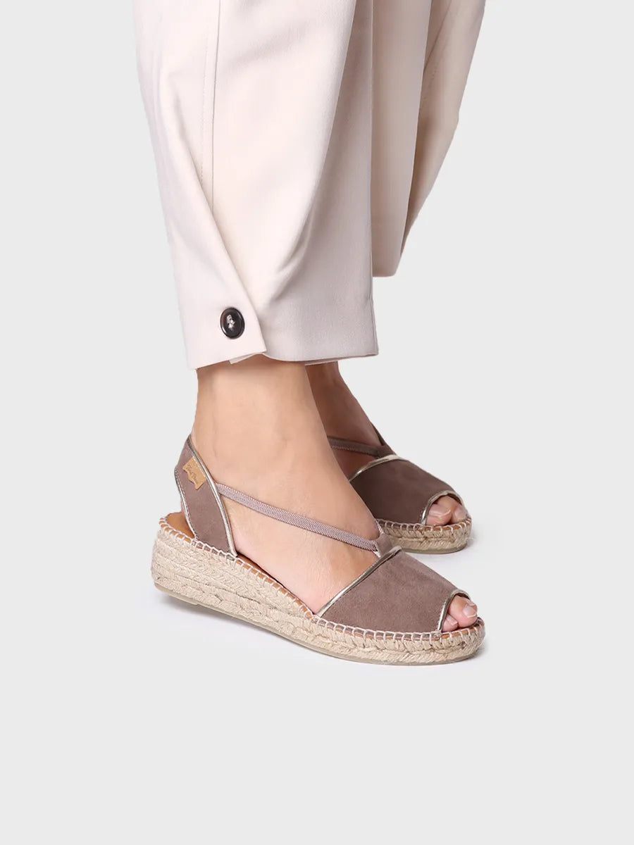 Toni Pons Bilda espadrilles compensees daim taupe