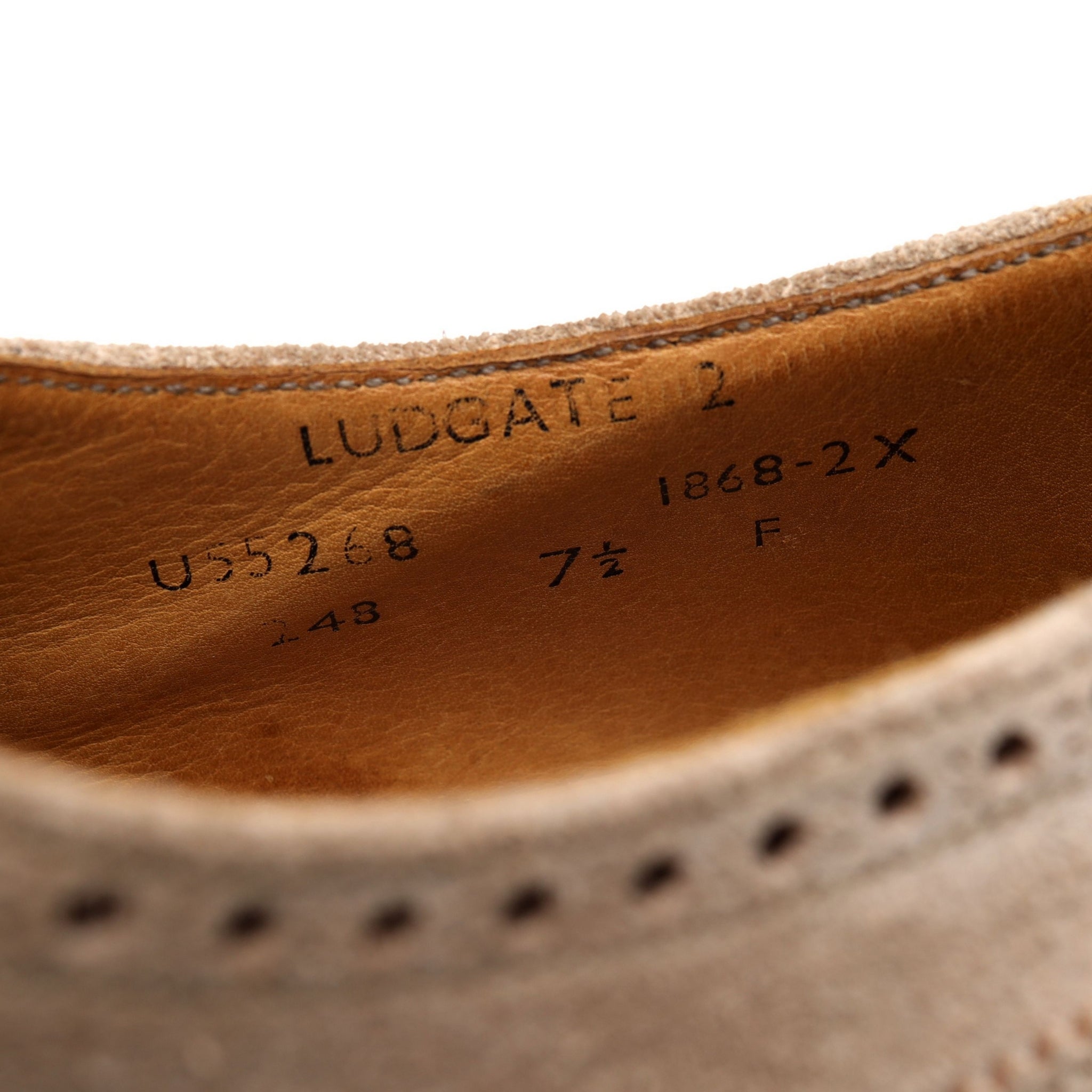 Crockett & Jones Ludgate 2 richelieu daim crème UK 7,5