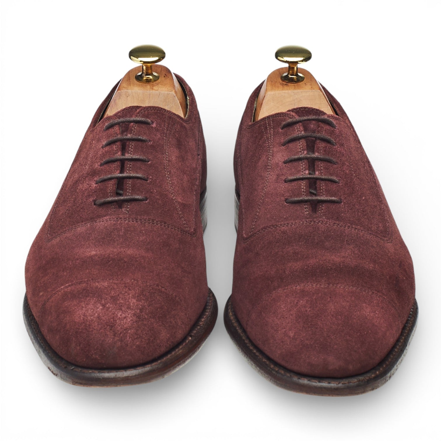 Gieves & Hawkes oxford daim bordeaux UK 8 bout droit