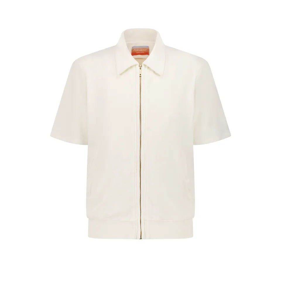 Rivieras Argelès blouson éponge écru zippé