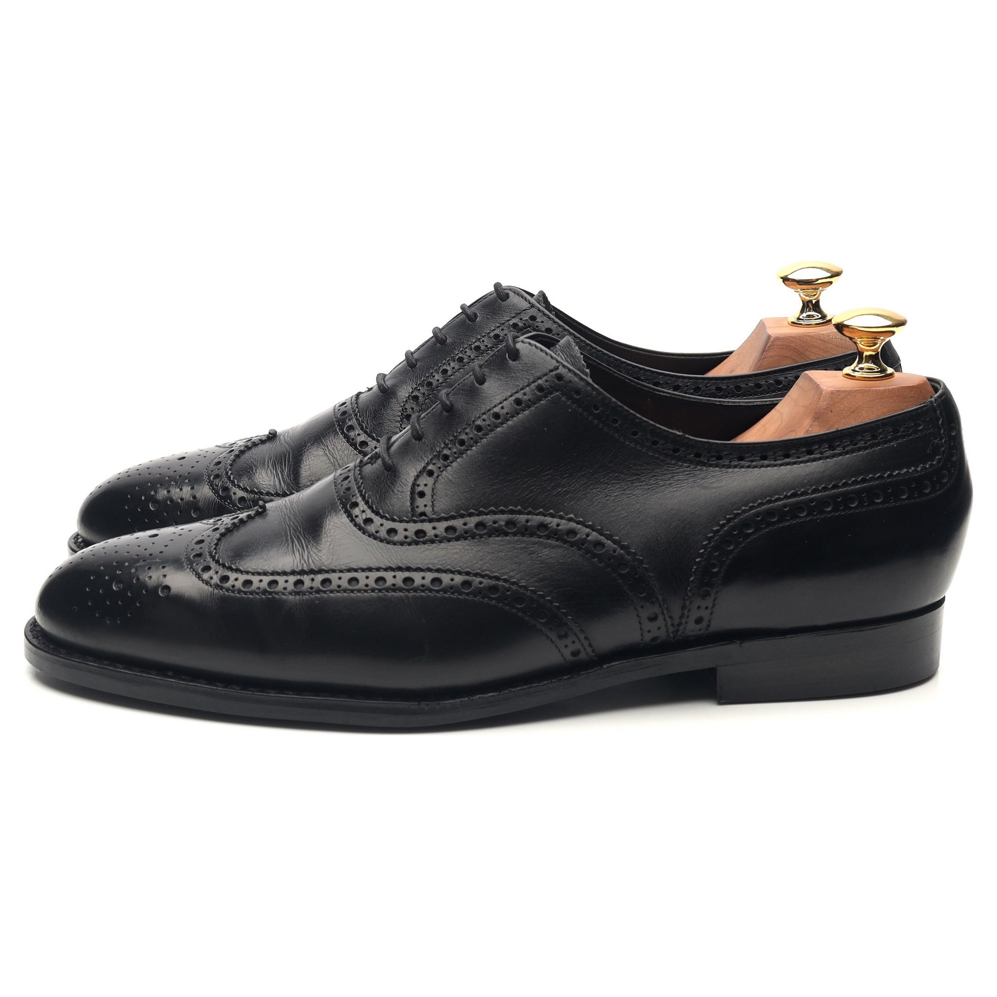 George Cleverley brogue cuir noir 9 semelle cuir