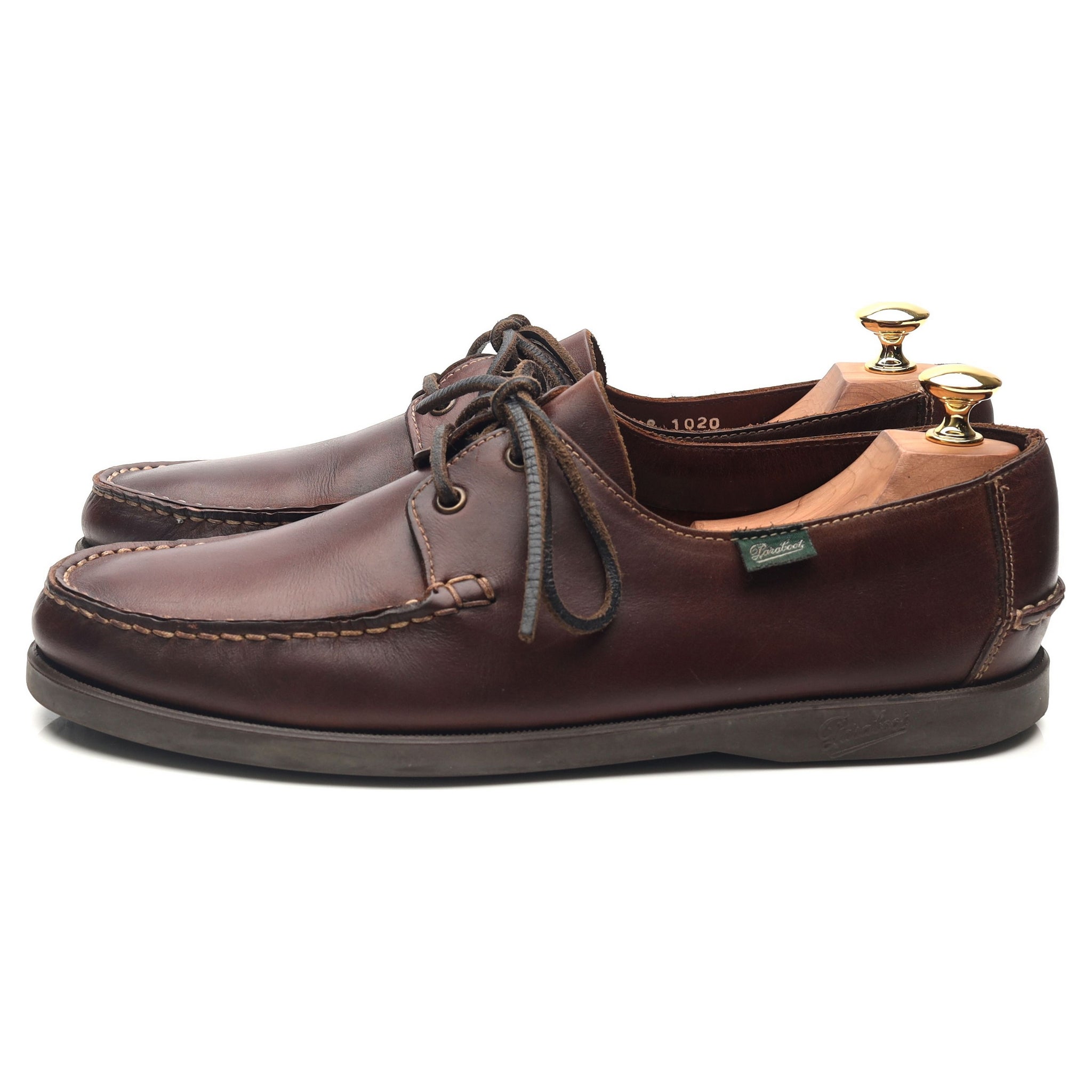 Paraboot chaussures bateau cuir marron foncé UK 9