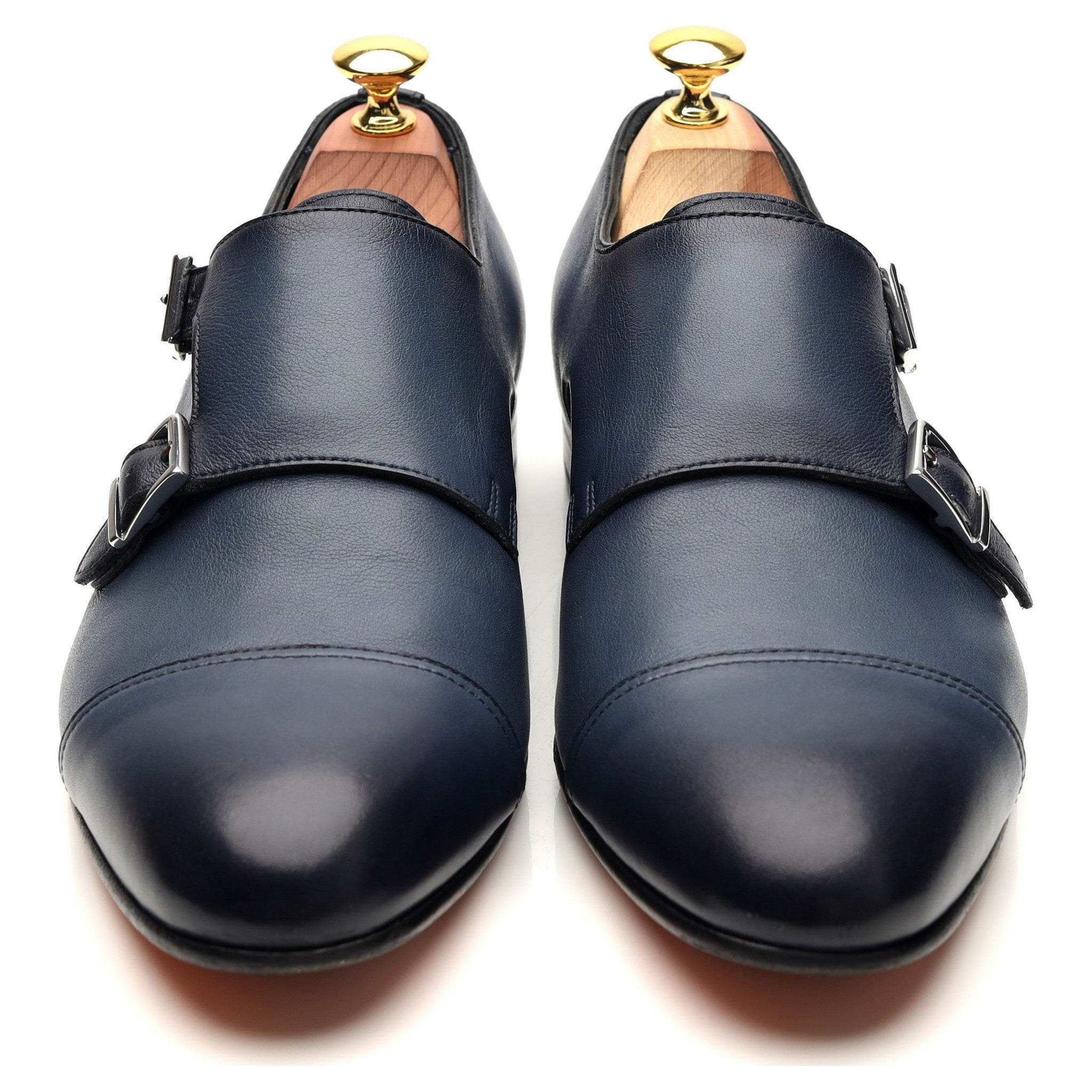 Santoni double boucle cuir bleu marine 7