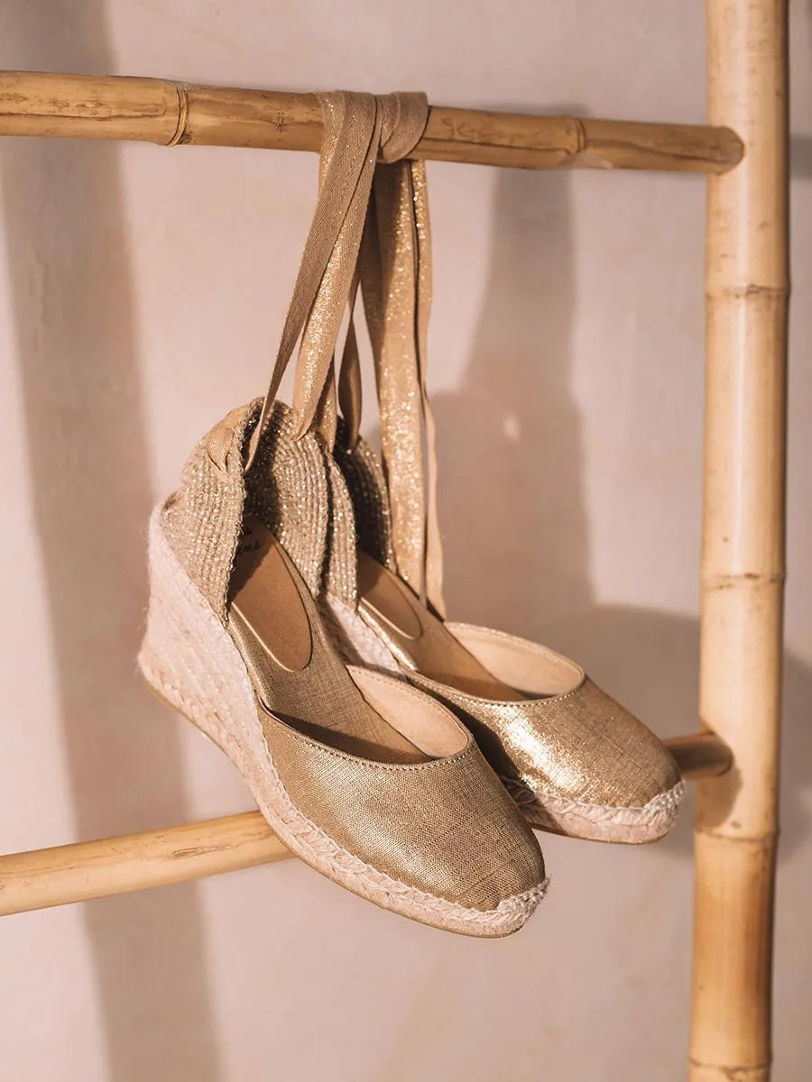 Toni Pons Florina espadrilles compensées rubans platine