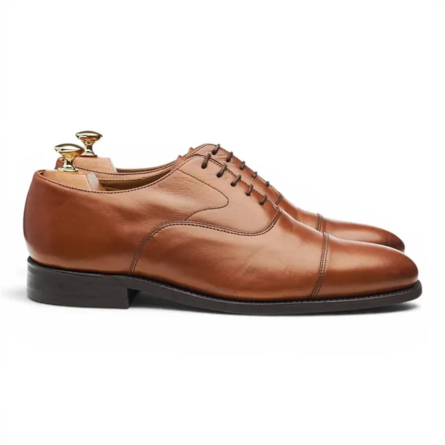 Barker Burton oxford cuir tan 9 UK semelle gomme