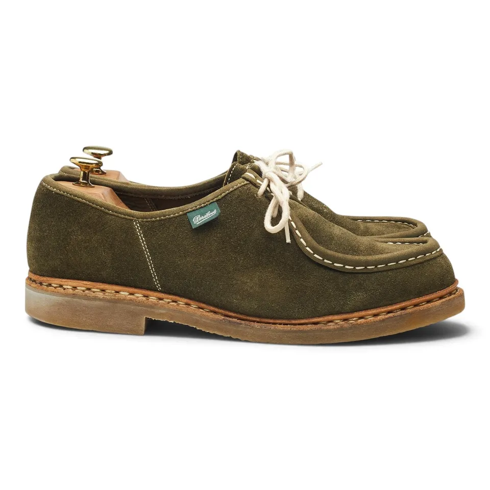 Paraboot Michael derby suède vert UK 9