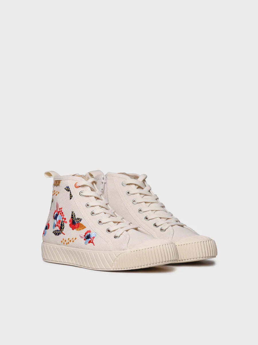 Toni Pons Gena-FL basket femme toile broderie