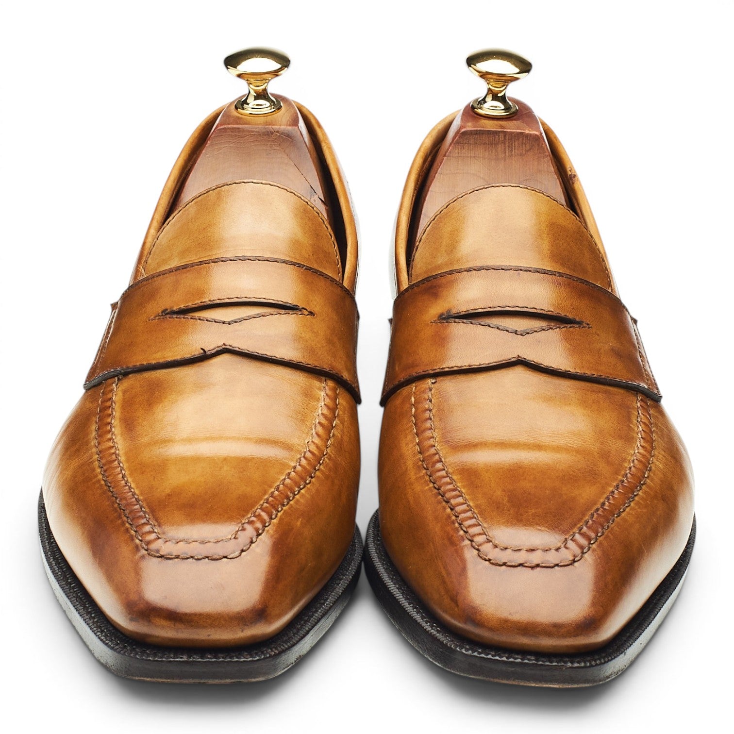 Bontoni Principe mocassins cuir marron clair UK 9