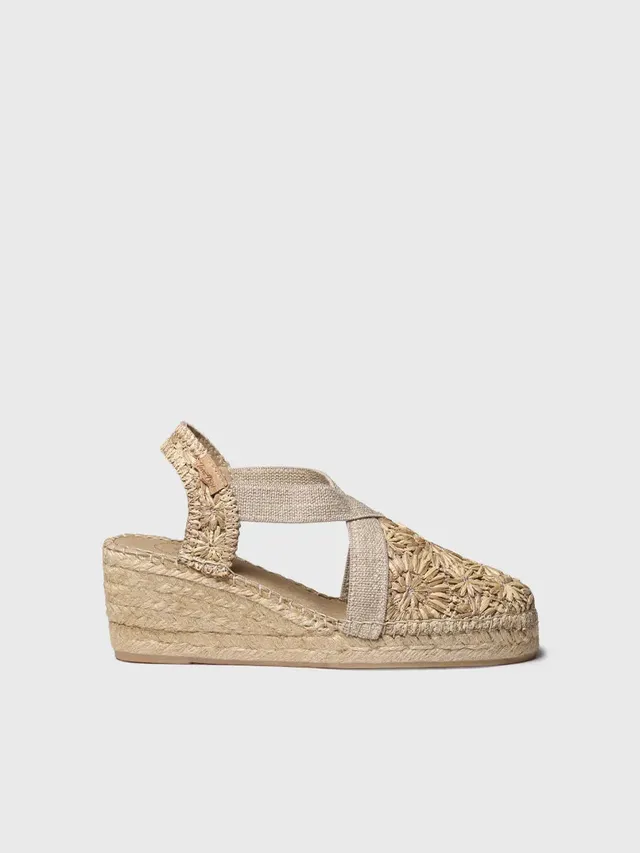 Toni Pons Terra-RF espadrilles compensées raphia floral