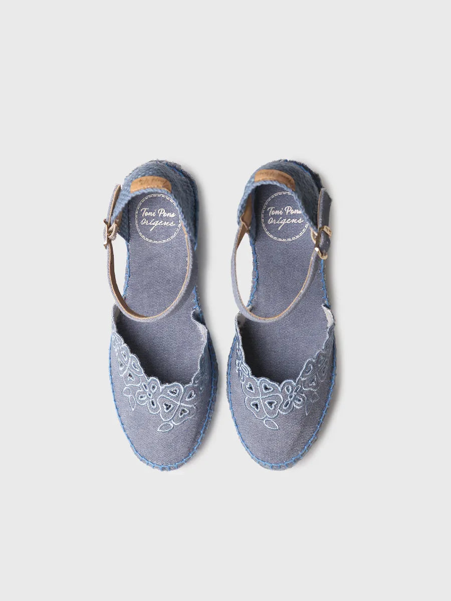 Toni Pons Naiara espadrille brodée fleurie compensée 7 cm