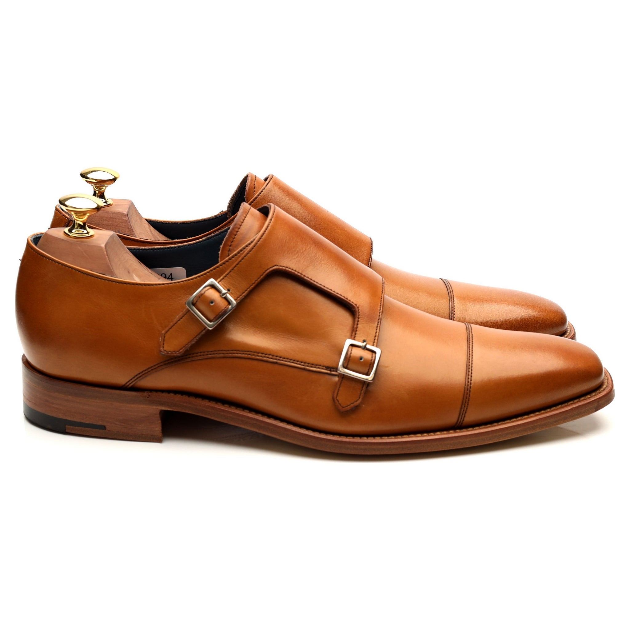 Barker Hillman chaussures monk cuir marron UK 9
