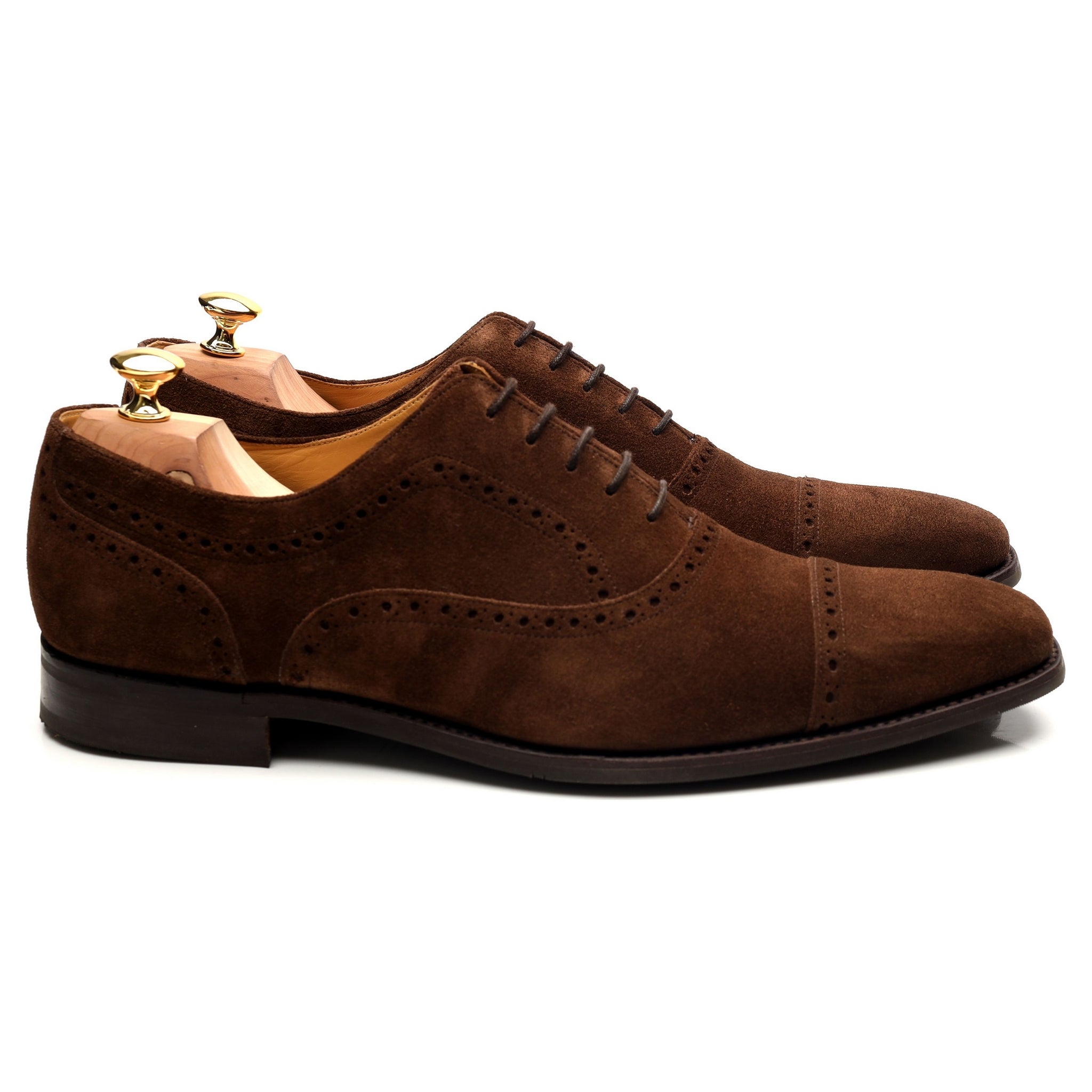 Barker Luke oxford semi-brogue suède marron UK 11