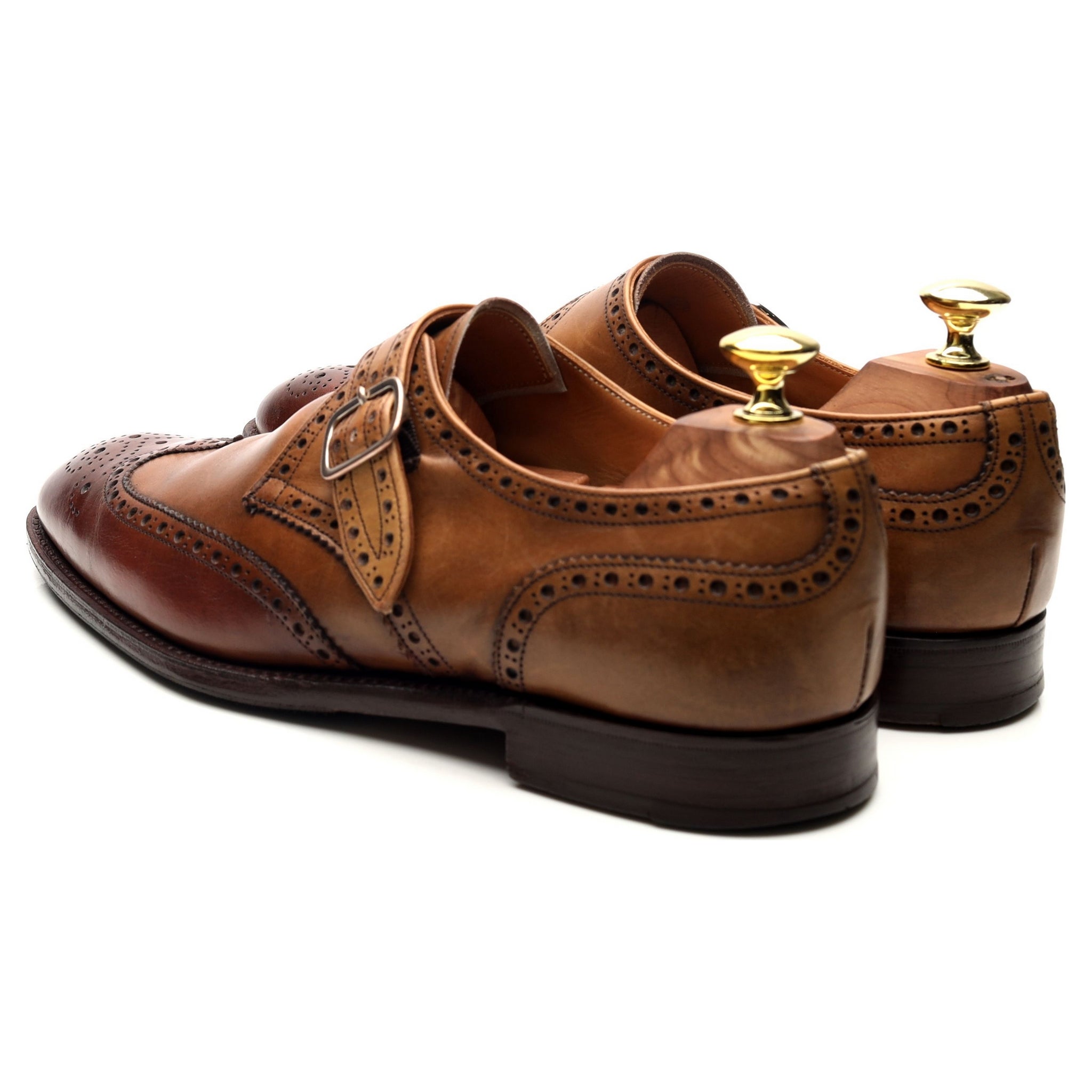 Cheaney Humphrey chaussures monk cuir marron pointure 7