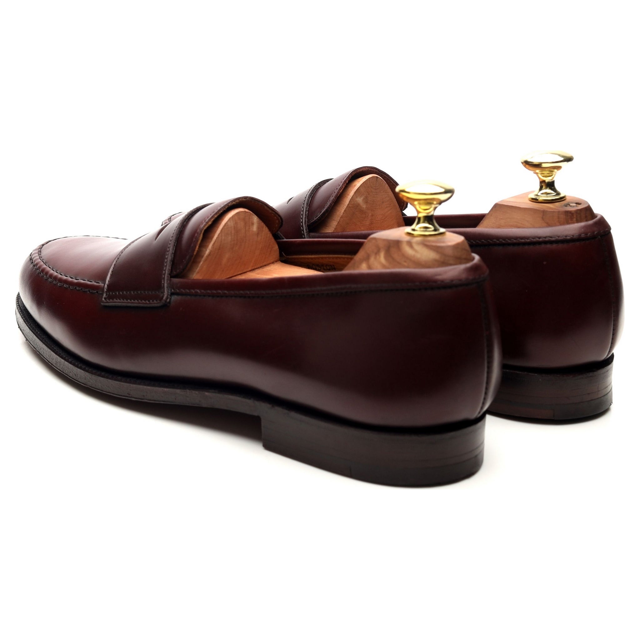 Crockett & Jones Boston mocassin cuir bordeaux UK 7.5